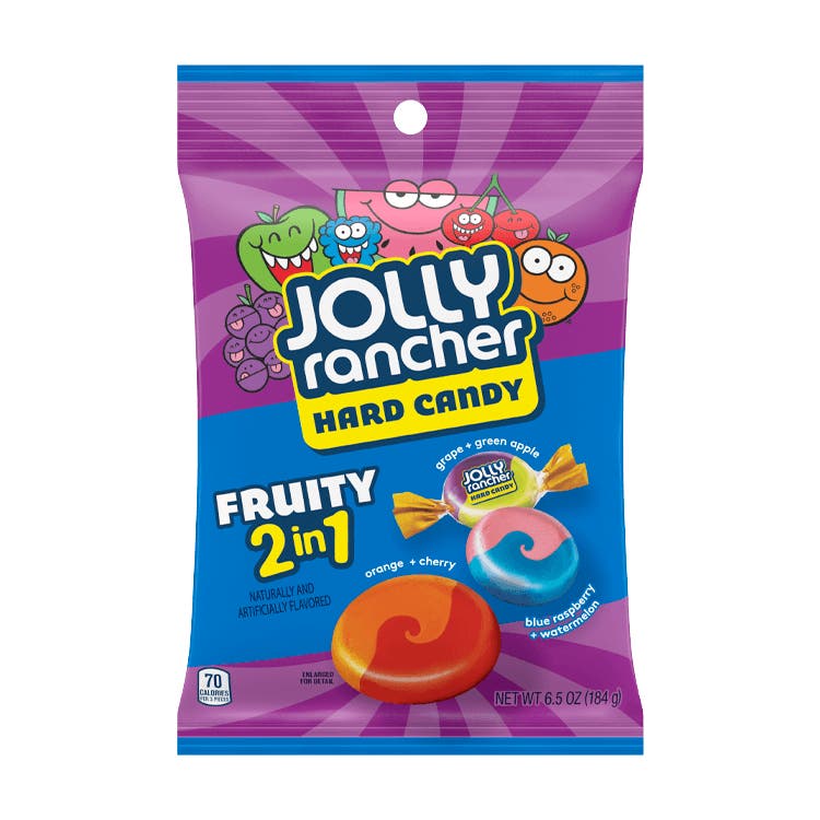 bag of jolly rancher two in one fruity swirls hard candy