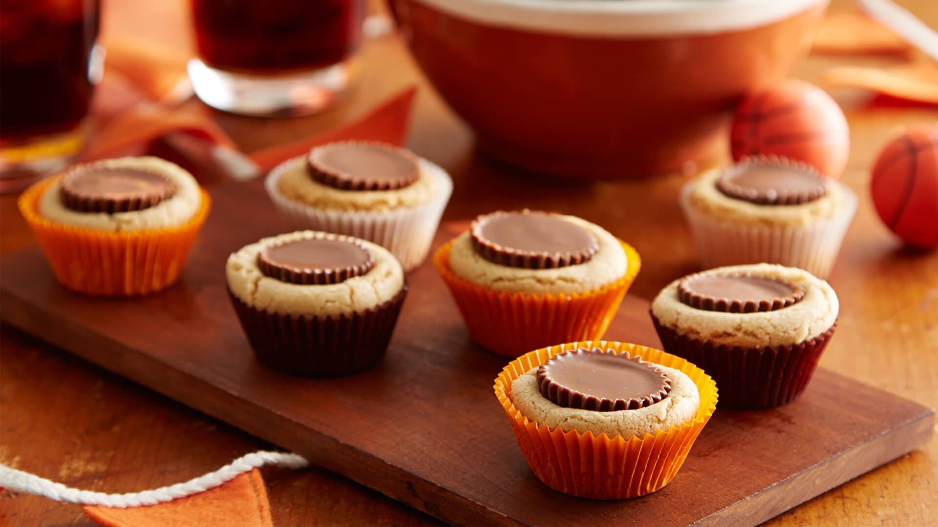 cupcakes made with reeses cups in the middle