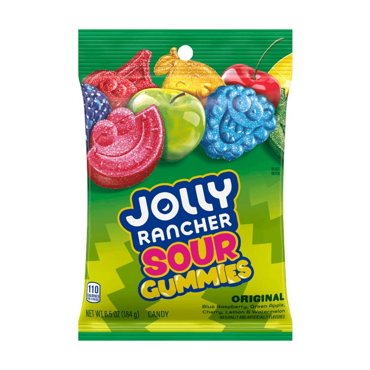 bag of jolly rancher gummies sour original flavors candy