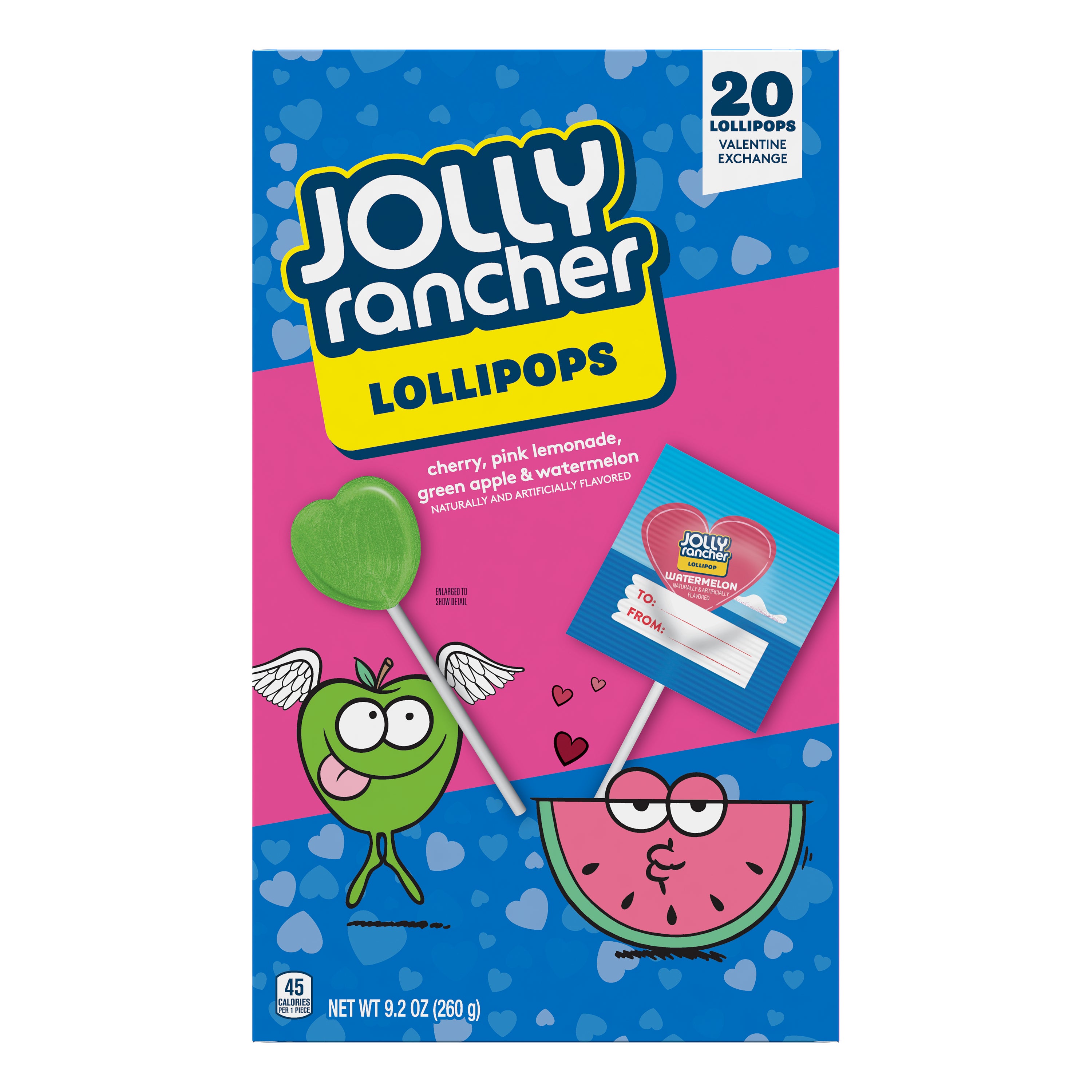 box of jolly rancher valentine exchange lollipops