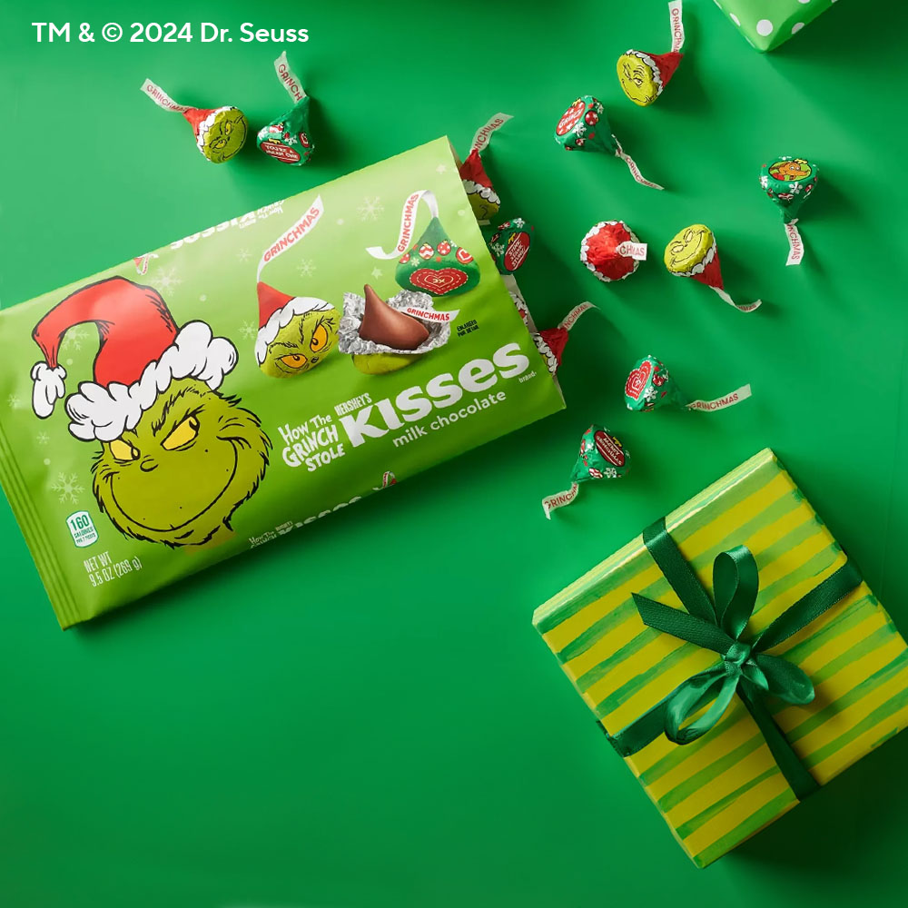 grinch themed hersheys kisses