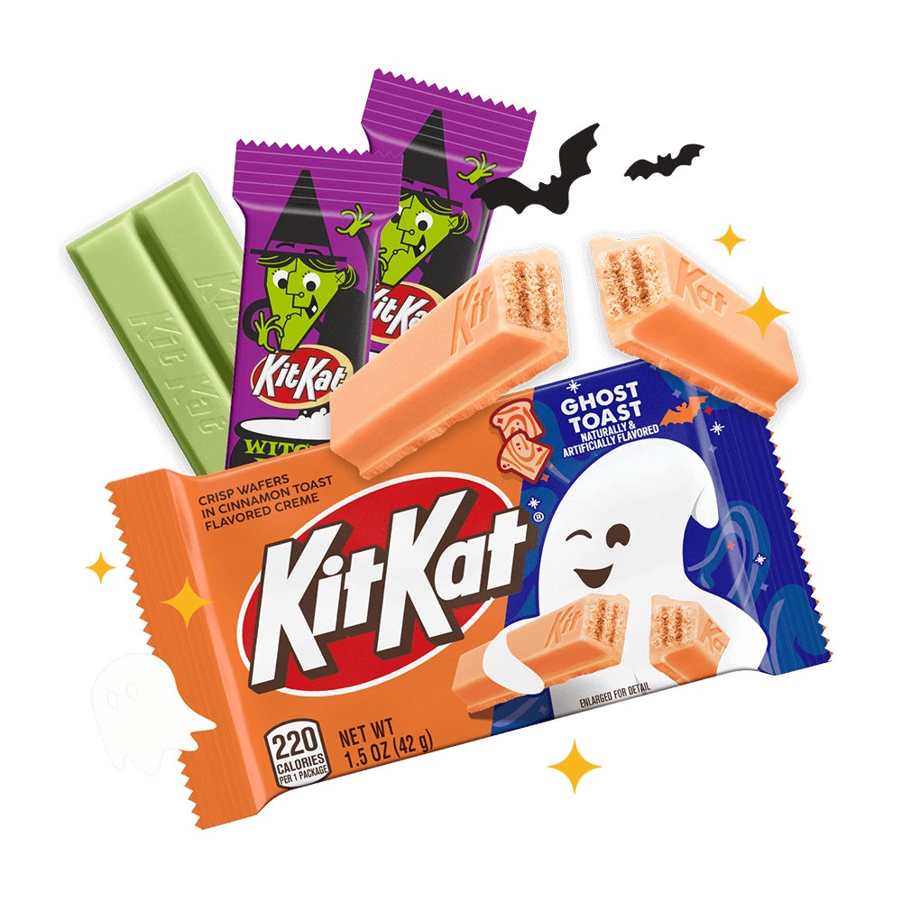 kit kat ghost toast and witchs brew candy bars