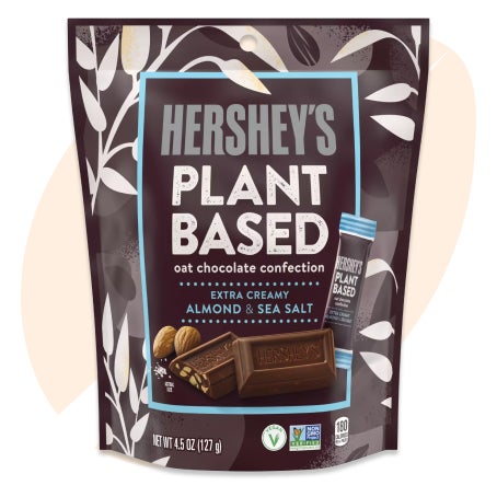 HERSHEY'S Plant Based Miniatures Oat Chocolate Confection Almond & Sea Salt Candy, 4.5 oz bag