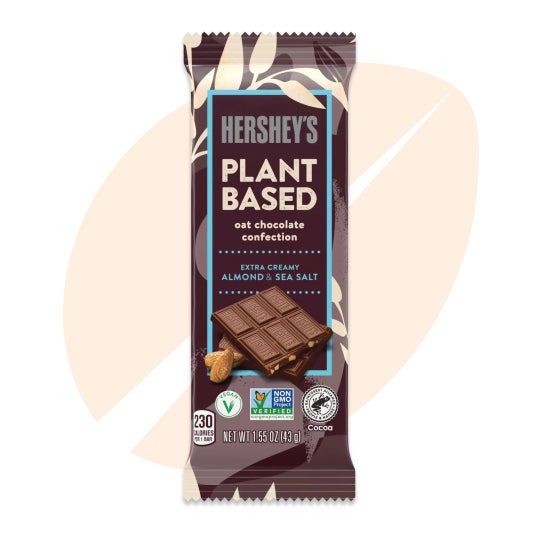 HERSHEY'S Plant Based Oat Chocolate Confection Almond & Sea Salt Candy Bar, 1.55 oz