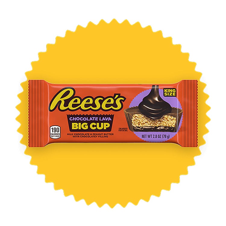 reeses big cup with chocolate lava milk chocolate king size peanut butter cups