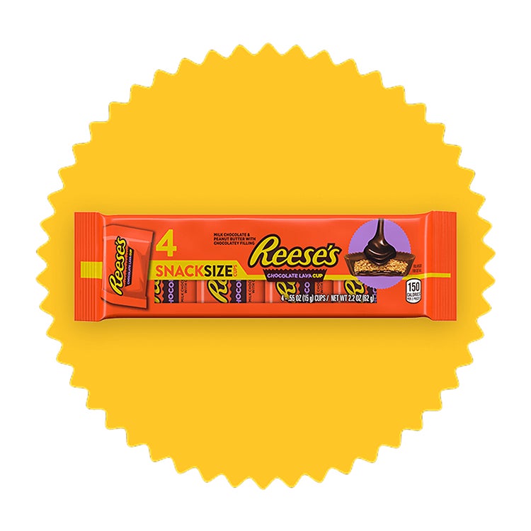 pack of reeses chocolate lava snack size peanut butter cups