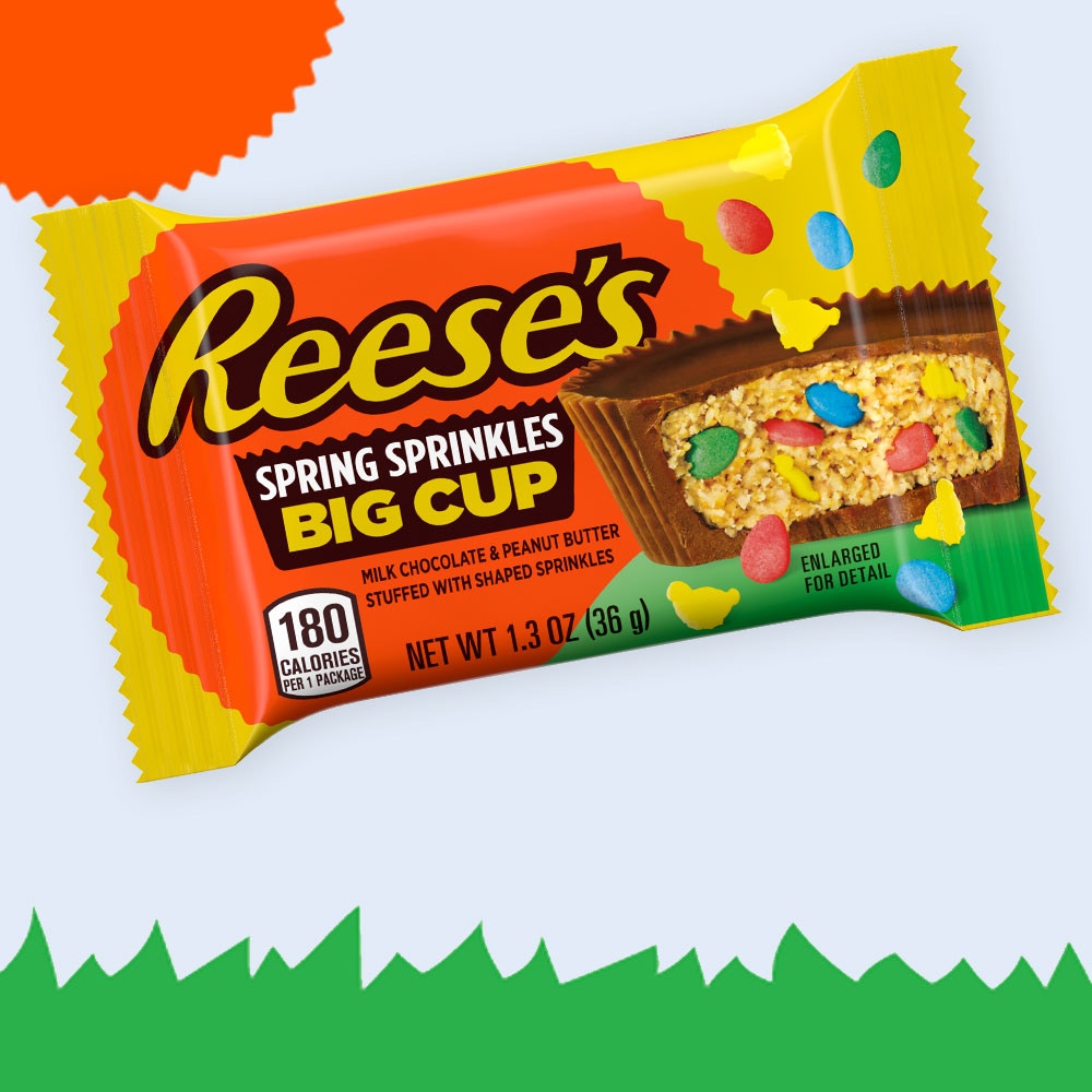 pack of reeses big cup with sprinkles milk chocolate peanut butter cups