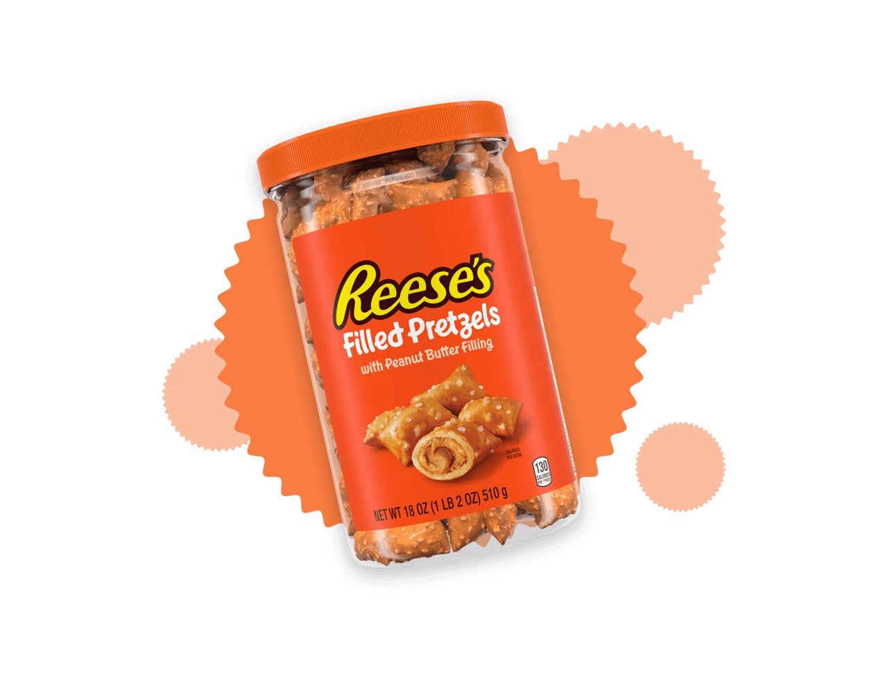 jar of reeses peanut butter filled pretzels