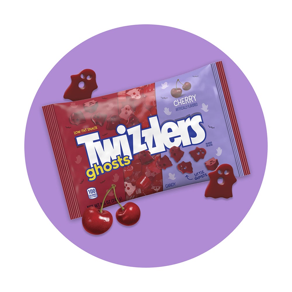 bag of twizzlersghosts and out of package candy pieces