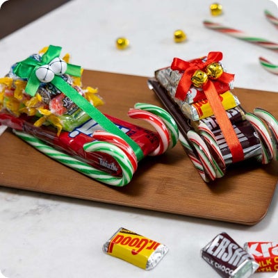 sleigh made with candy