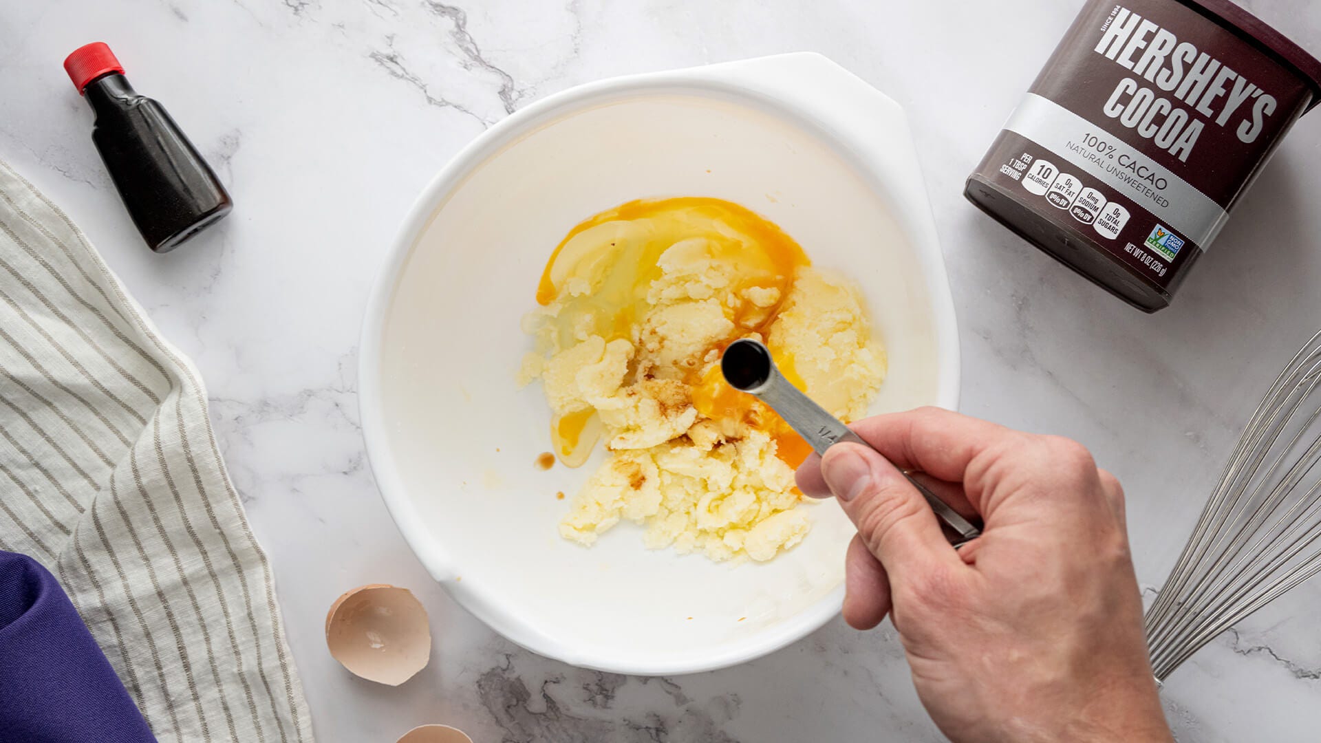 egg, milk and vanilla added to cookie batter