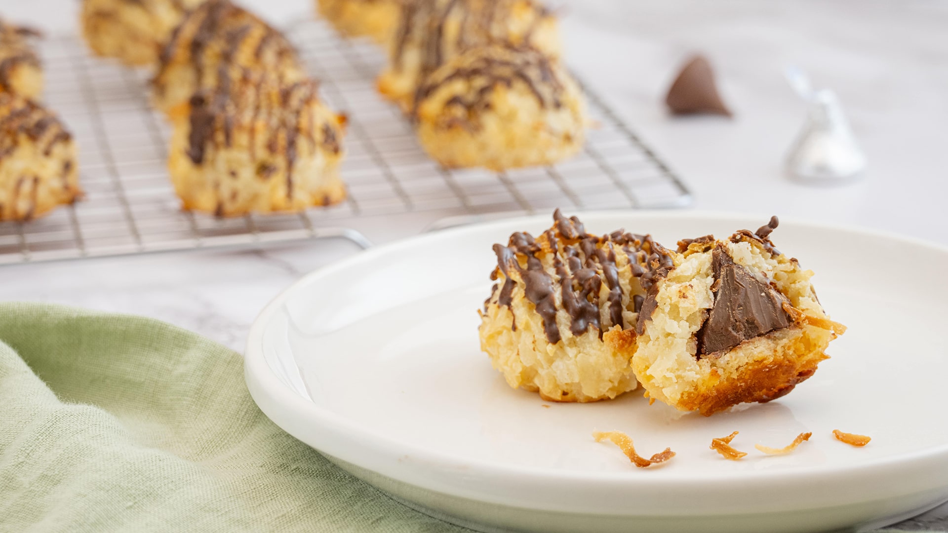 hersheys kisses chocolates stuffed coconut macaroons