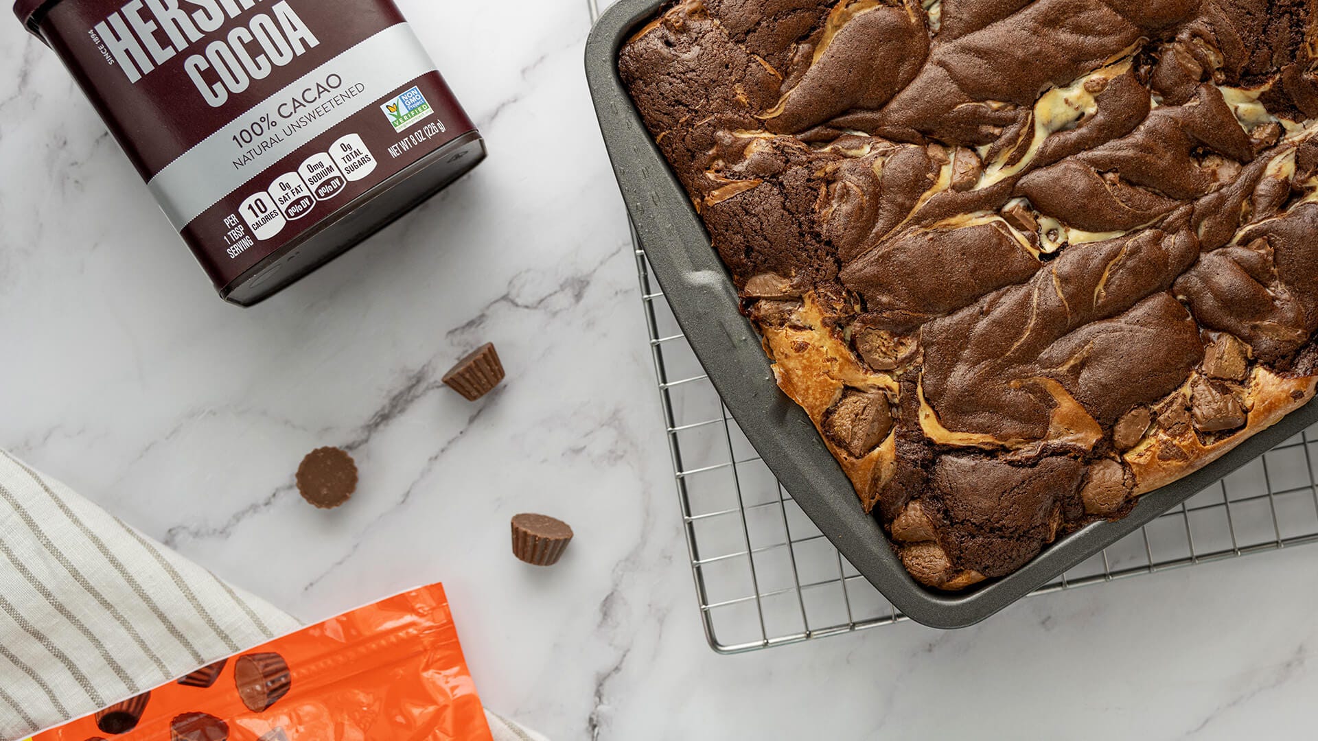 baked cheescake brownies on a wire rack 