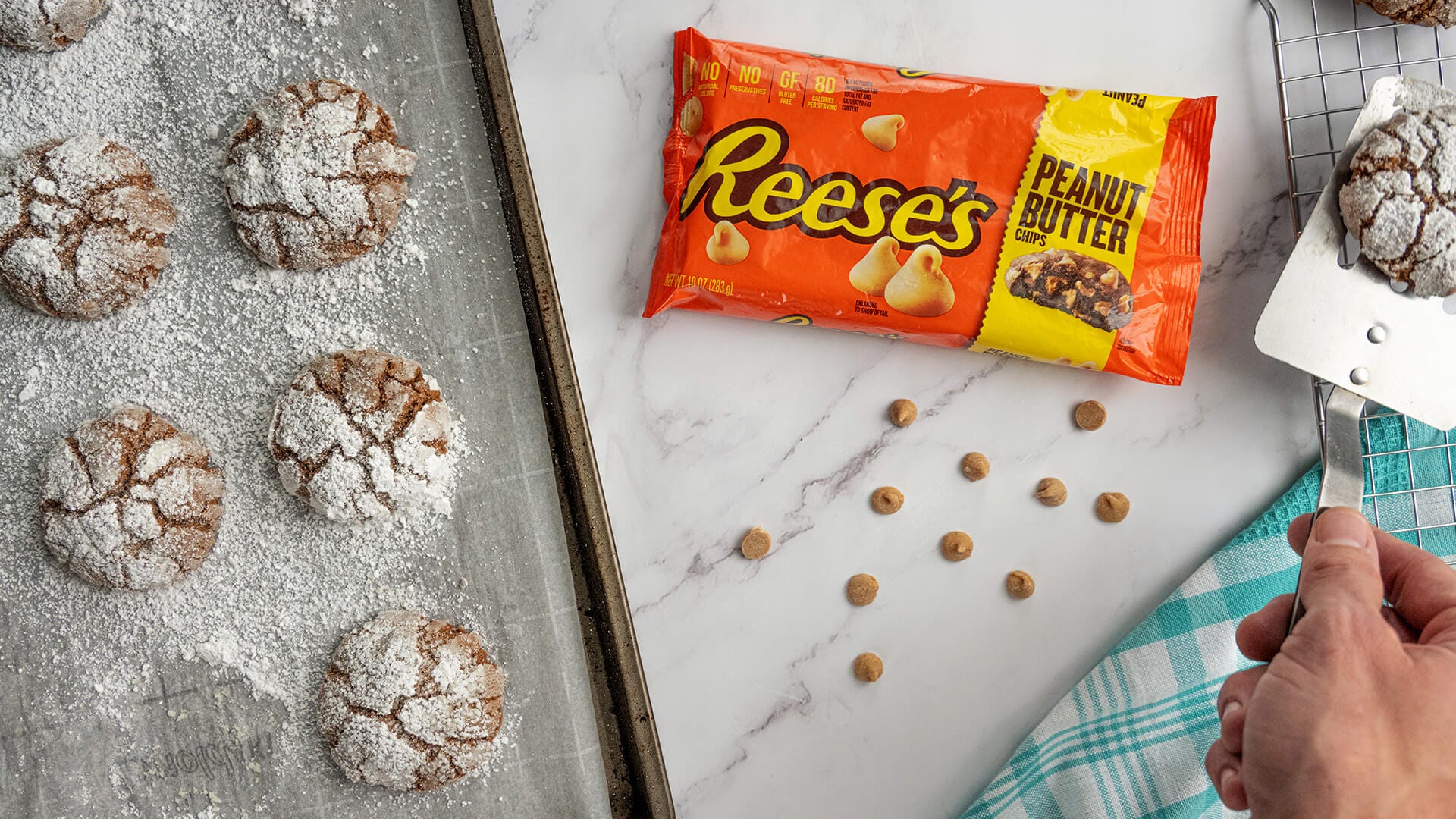 fully baked cookies on a cookie sheet