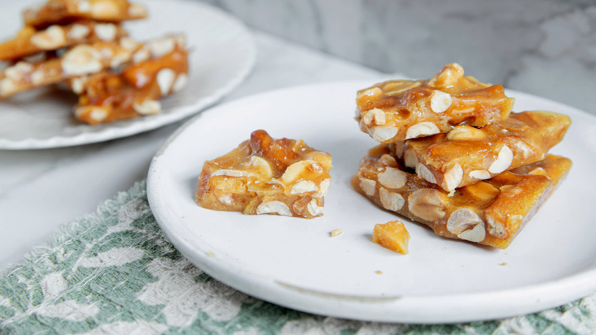 plates of dots pretzel brittle pieces