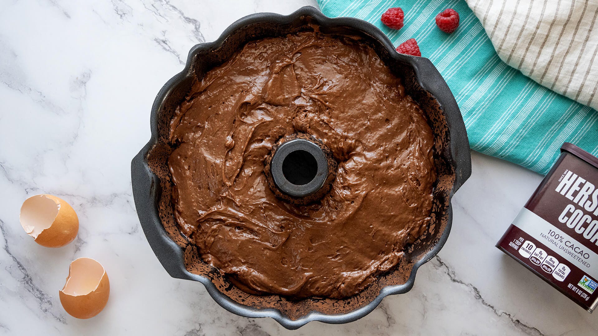 batter poured into pan