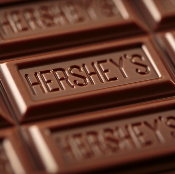 close up hersheys chocolate bar