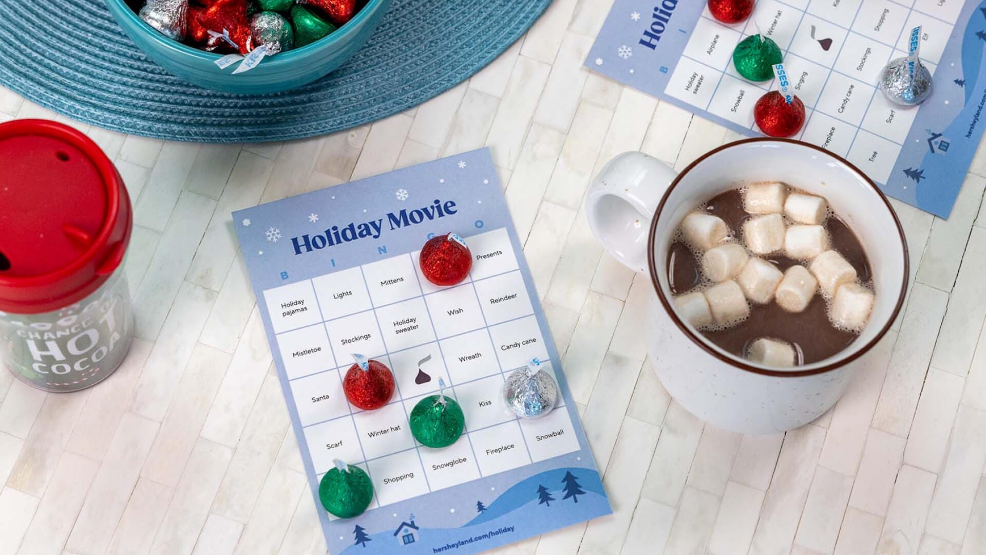 holiday themed bingo cards