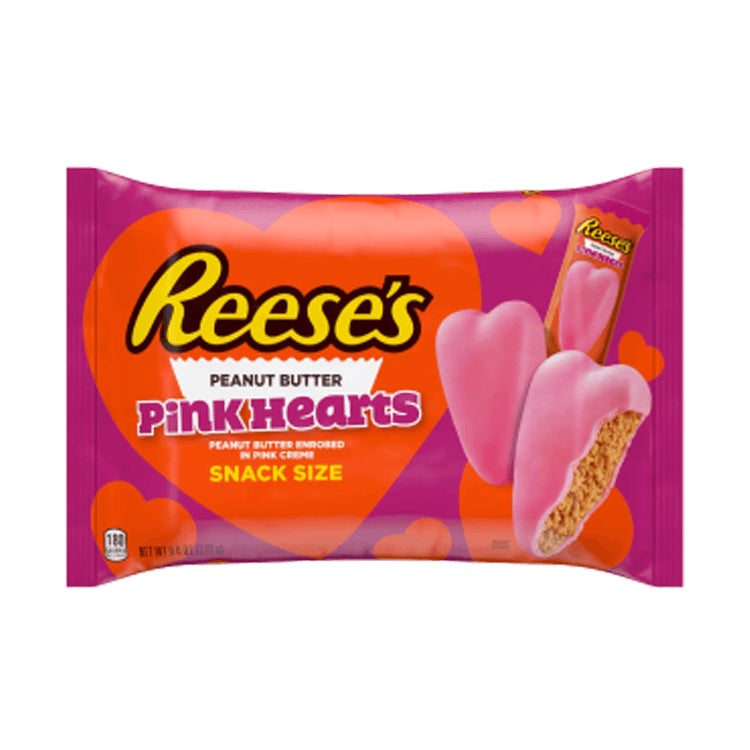 bag of reeses peanut butter pink creme snack size hearts