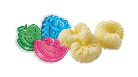 pile of jolly rancher gummies and pirates booty puffs